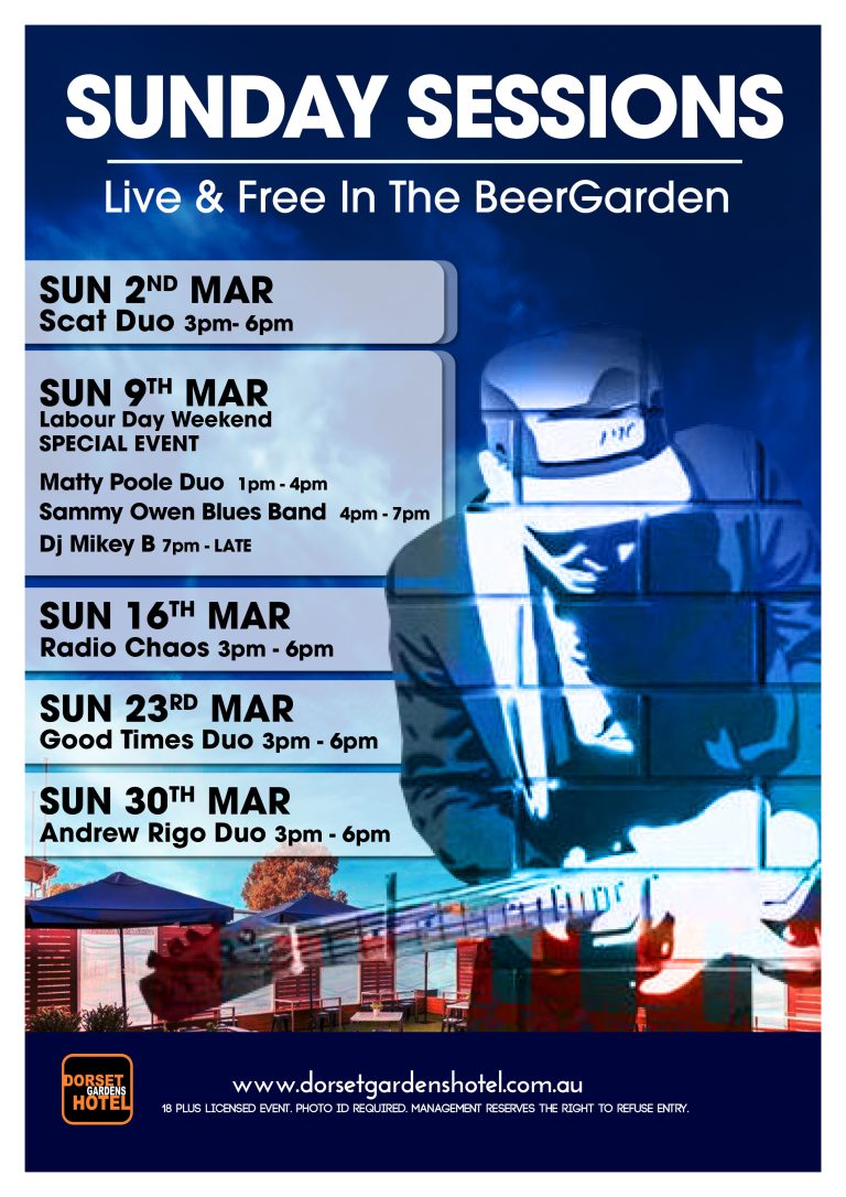 MARCH SUNDAY SESSIONS